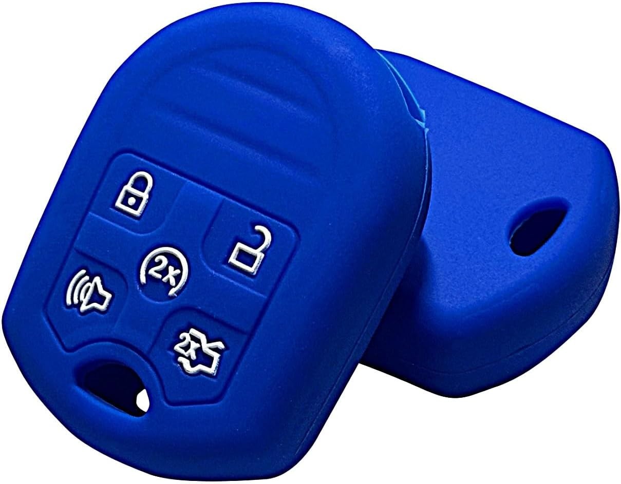 Silicone Key Fob Cover Protector for Explorer Flex 5-Button Remote Color: Blue