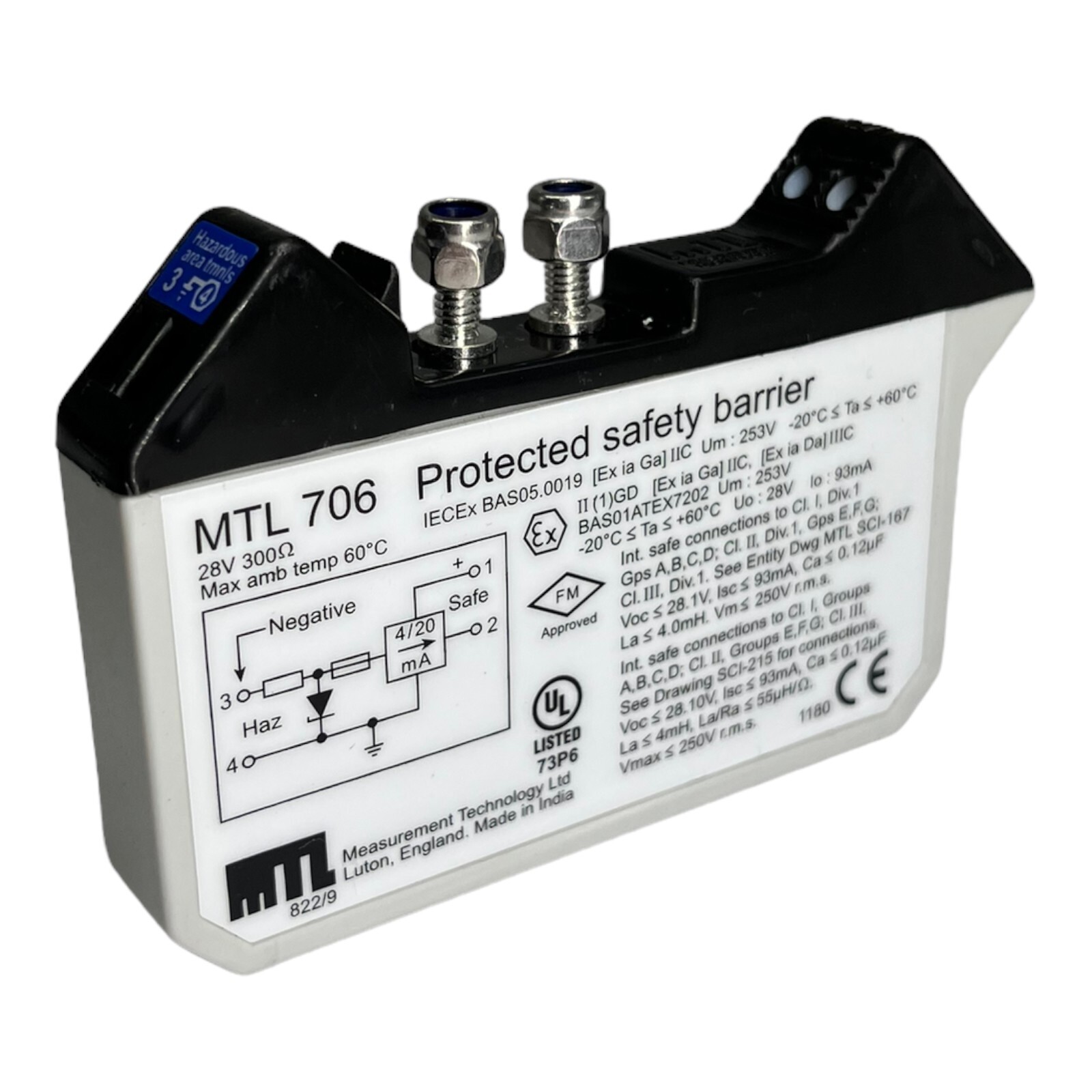 MTL706 Fuse Barrier Protected SAFETY BARRIER 28V 300Ω 93mA -20°C…+60°C