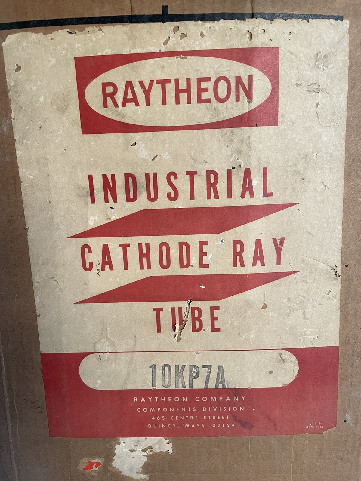 CRT MONOCHROME ELECTRON TUBE * JAN-10KP7A Raitheon 10KP7A N.O.S