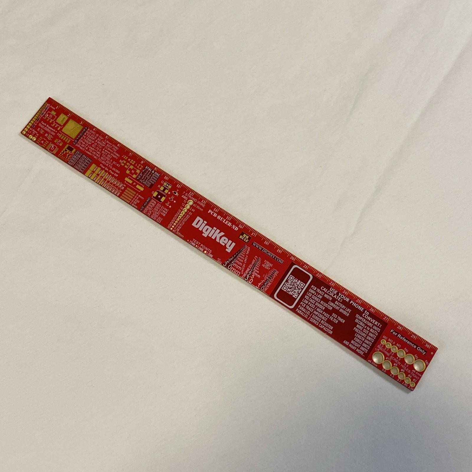 1 ft 12″ 30.48 cm Red Digi-Key PCB Ruler ND Metal Reference Electronic Engineer
