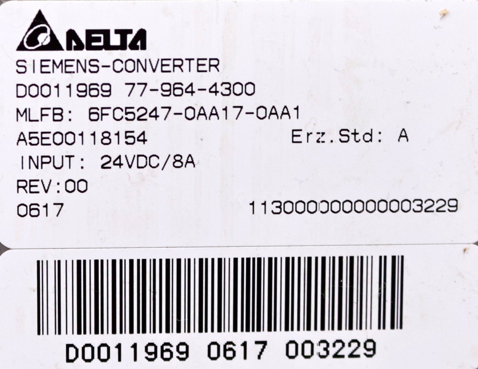 SIEMENS 840D OP 031 LCD Monochrome STD-LAY 6FC5203-0AB10-0AA1 24VDC 20.4…28.8V