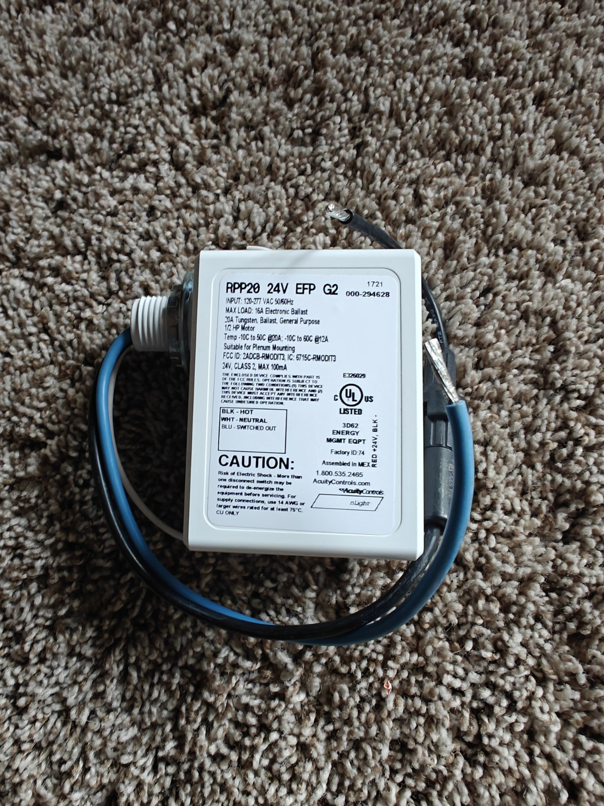 New Open Box Acuity Controls RPP20 DS 24V EM EFP G2 Sensor Switch nLight