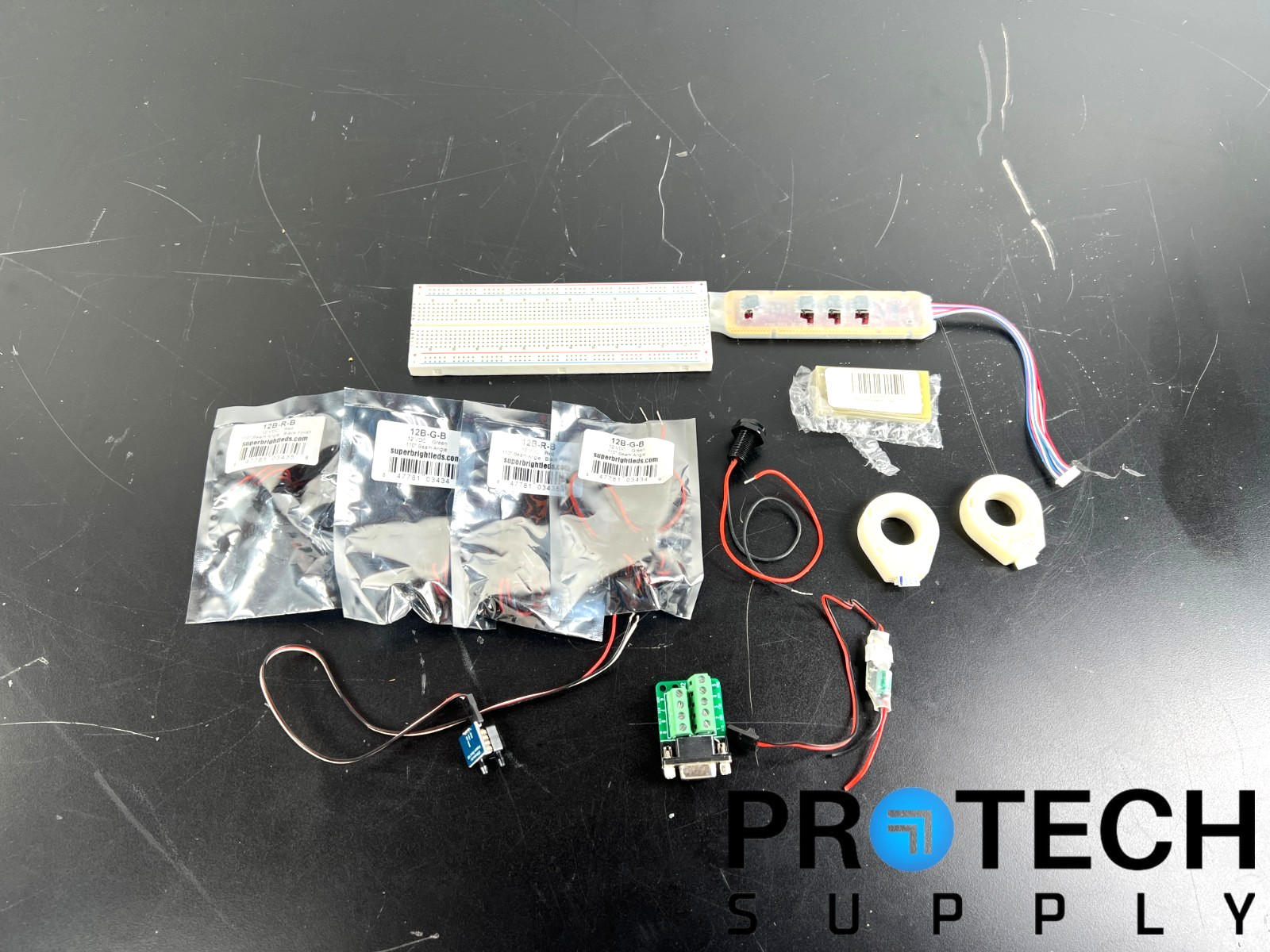 Lot of Misc LED Indicators / Breadboard / KH PCB / Pressure Sensor