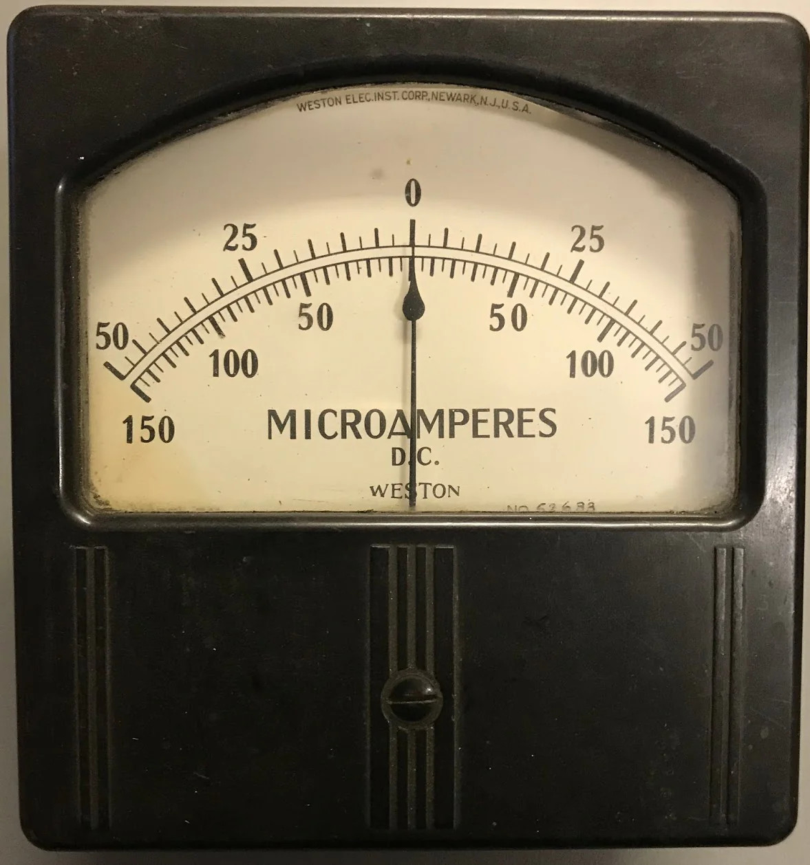 741 – WESTON – Meter, 0-150μA DC, 4″ x 4.25″