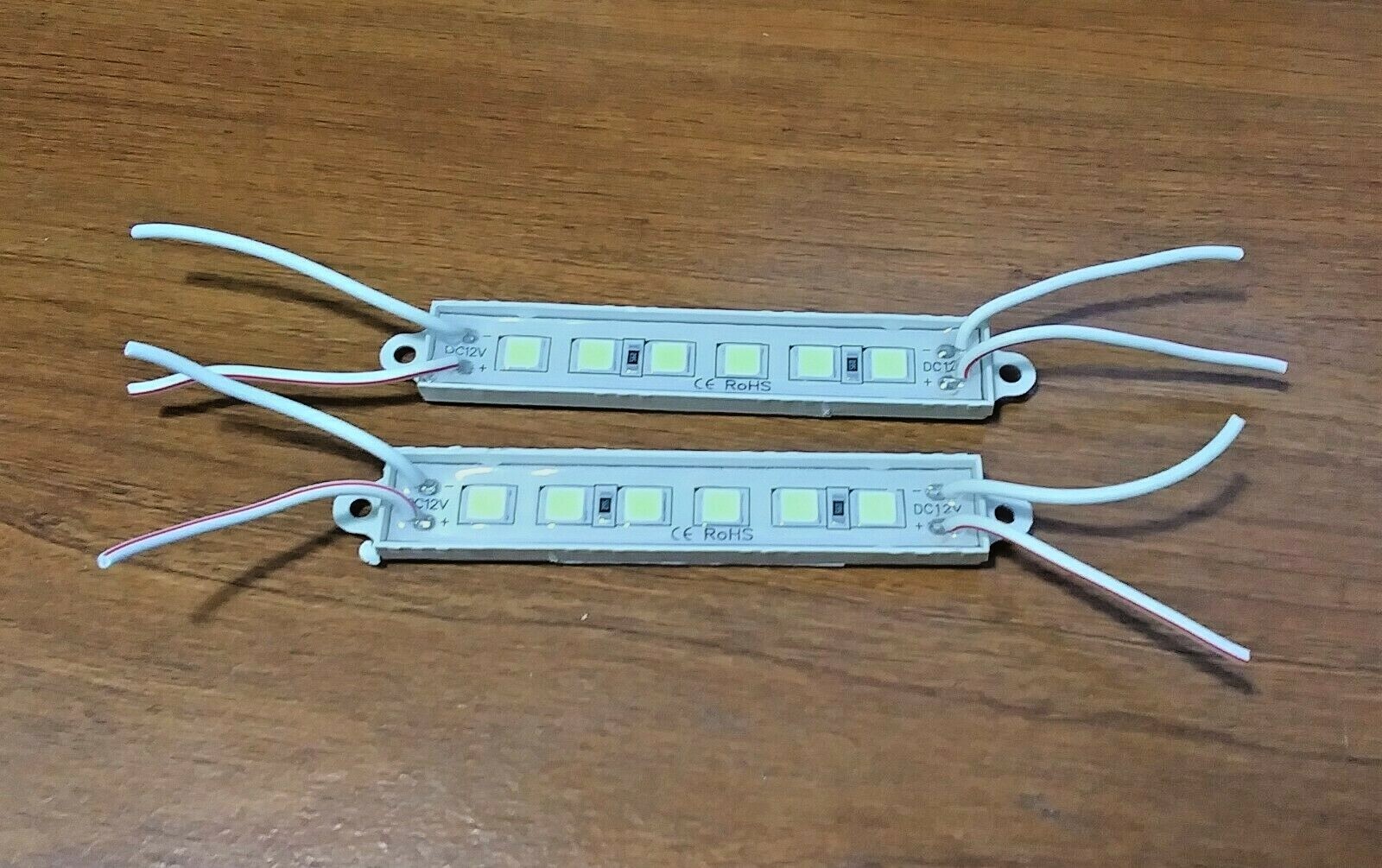 2 Super Bright 12 volt DC Waterproof White LED Lights