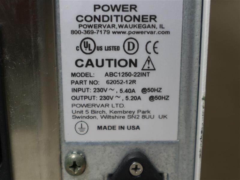 Powervar 1.2 ABC1250-22INT ABC125022INT Power Conditioner 230V 5.20A 50Hz
