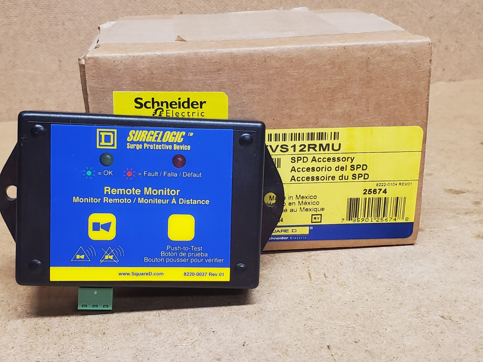 SQUARE D TVS12RMU Accessories Surge Protective Device Surgelogic