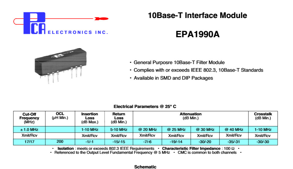 QTY (19) EPA1990A PCA 10-BASE-T INTERFACE MODULE DIP PACKAGE NOS 1 TUBE
