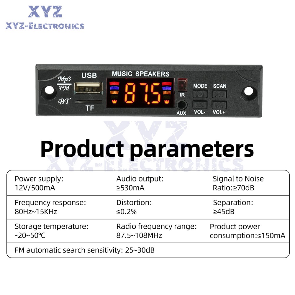 DC12V Bluetooth MP3 Lossless Decoding Board USB Playback Audio Decoder W/ Remote