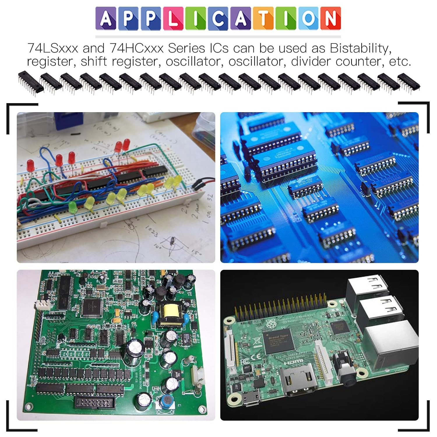 40Pcs 74Lsxxx and 74Hcxxx Series Low-Power Logic IC Assortment Kit