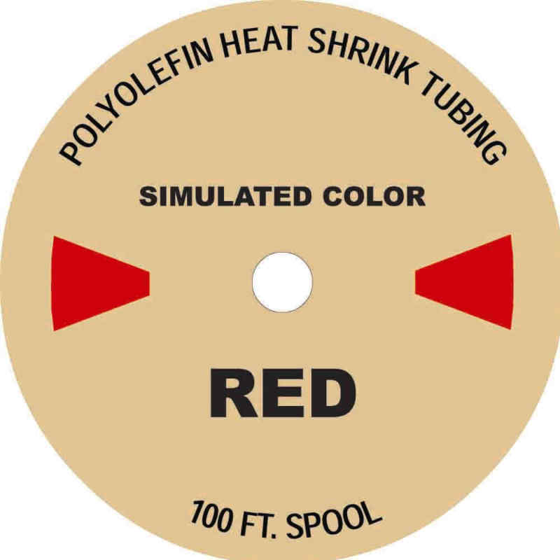 100 FT. RED 1″ Polyolefin 2:1 Heat Shrink Tubing