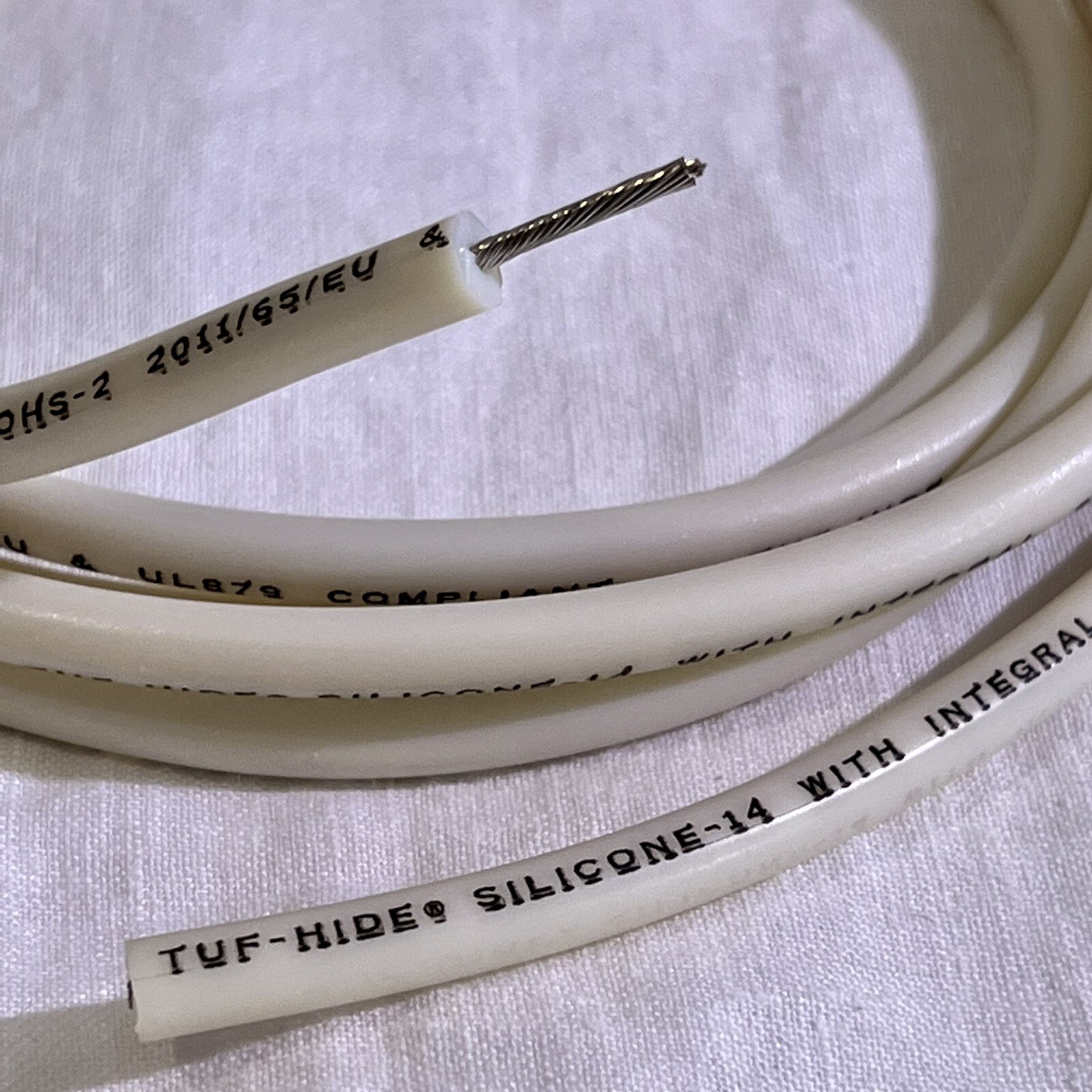 White By The Foot High Voltage Wire NEON Sign Wire GTO-15 Paige Tuf-Hide Cable