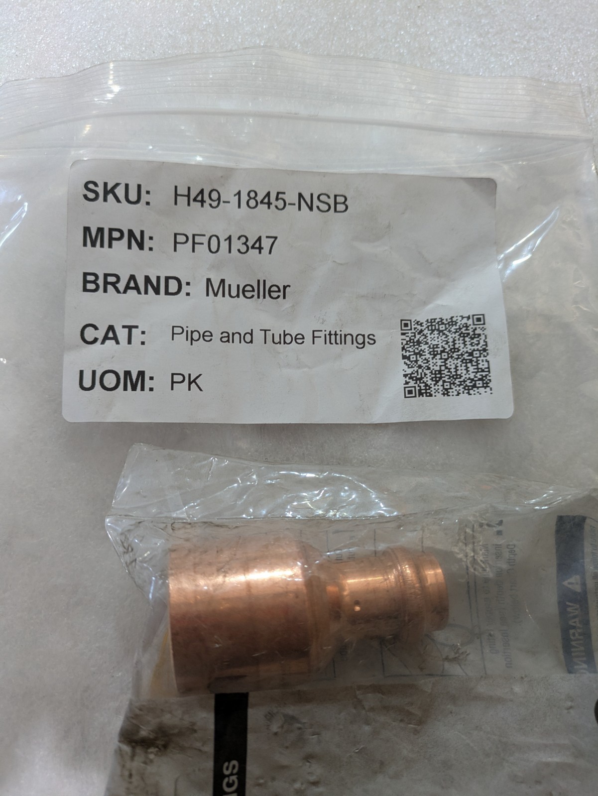 MUELLER PF01347 COPPER REDUCER X P, 1-1/4 x 1/2 (1 BAG OF 5)
