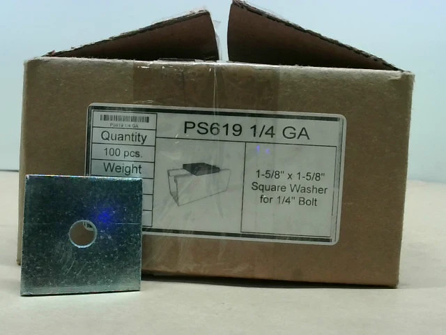 Power-Strut PS619 1/4 GA 1-5/8″x1-5/8 Square Washer For 1/4″ Bo-New In Box