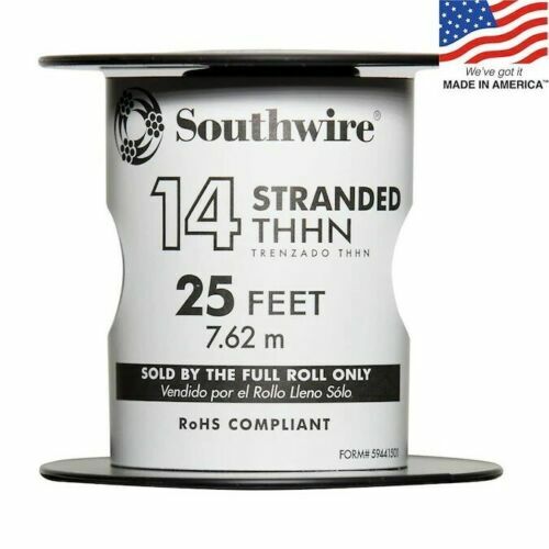 Southwire 65044301, 14 White Stranded THHN Insulated Wire, FREE SHIPPING
