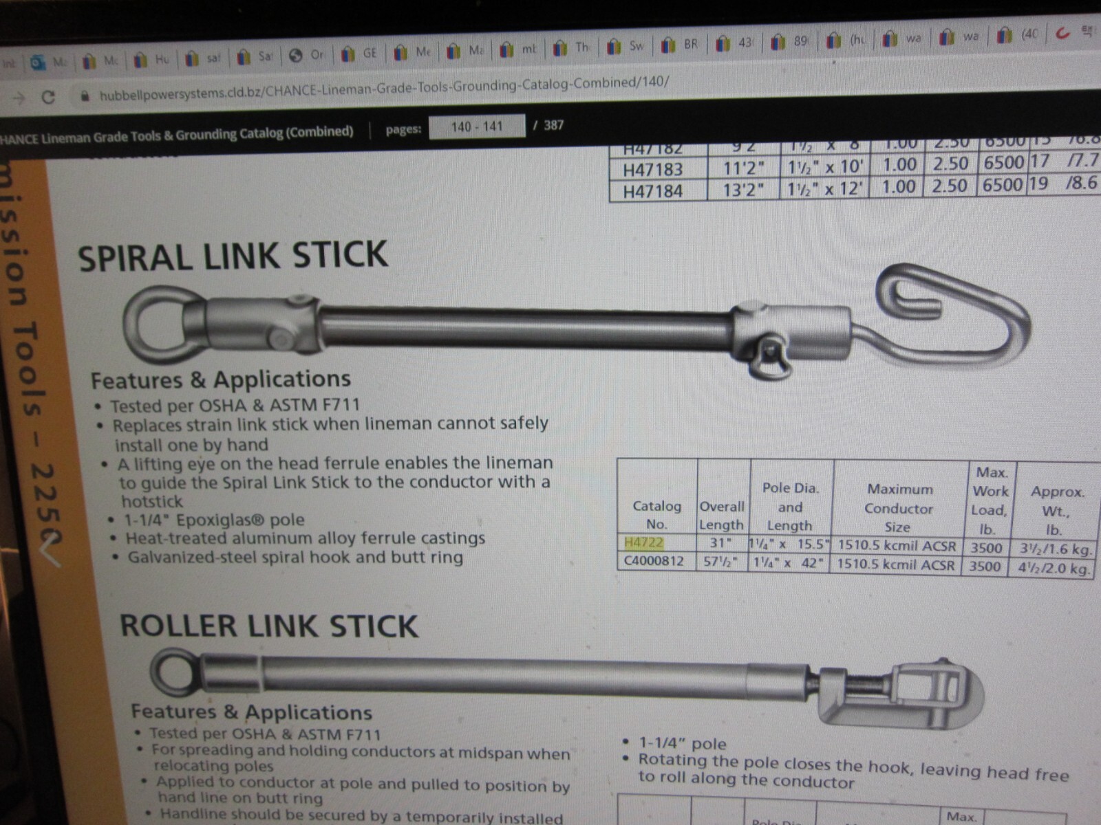 Safety Line Chance C4000812 Spiral Link Stick, Used