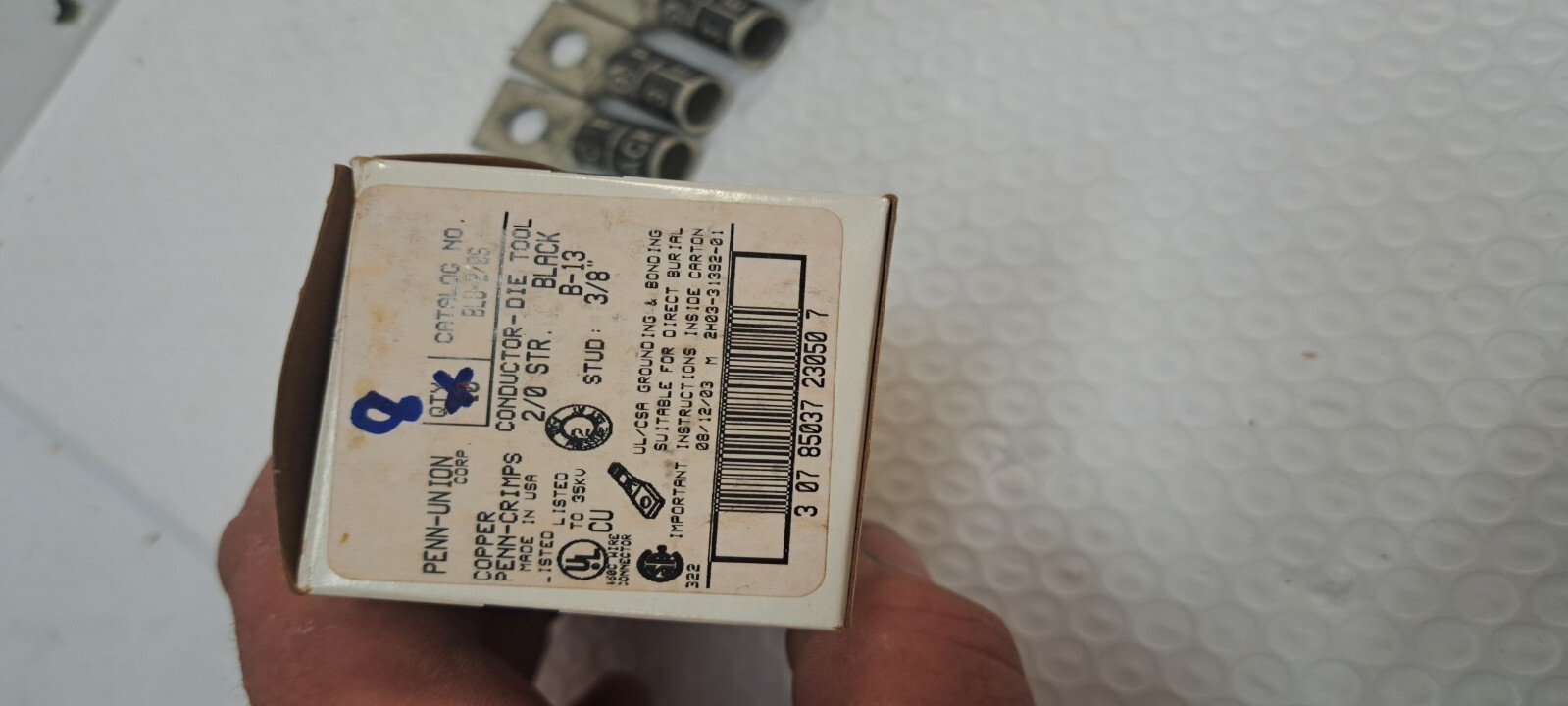 8 pack BLU2/0S Penn-Union 2/0AWG Compression Connector NEW