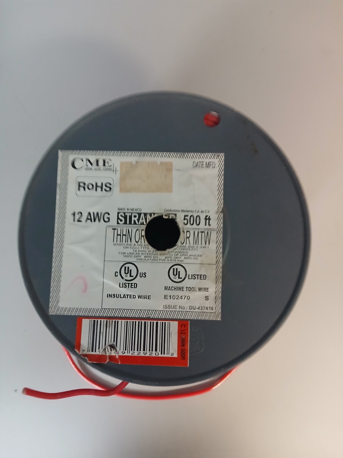 CME Wire 12 awg Red Stranded Copper Wire – E102470 – Approx. 400′