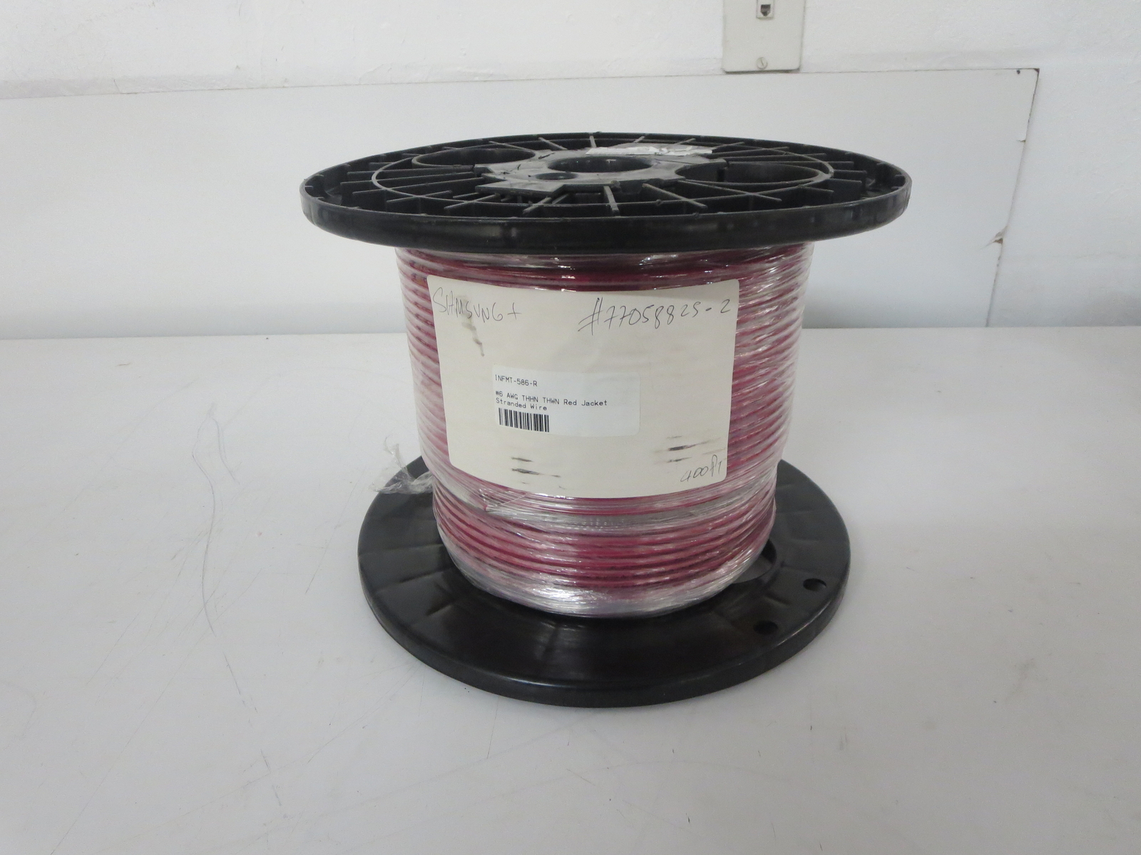 REPUBLIC WIRE INFMT-586-R #6 AWG THHN Red Jacket Stranded Ground Wire 400FT/REEL