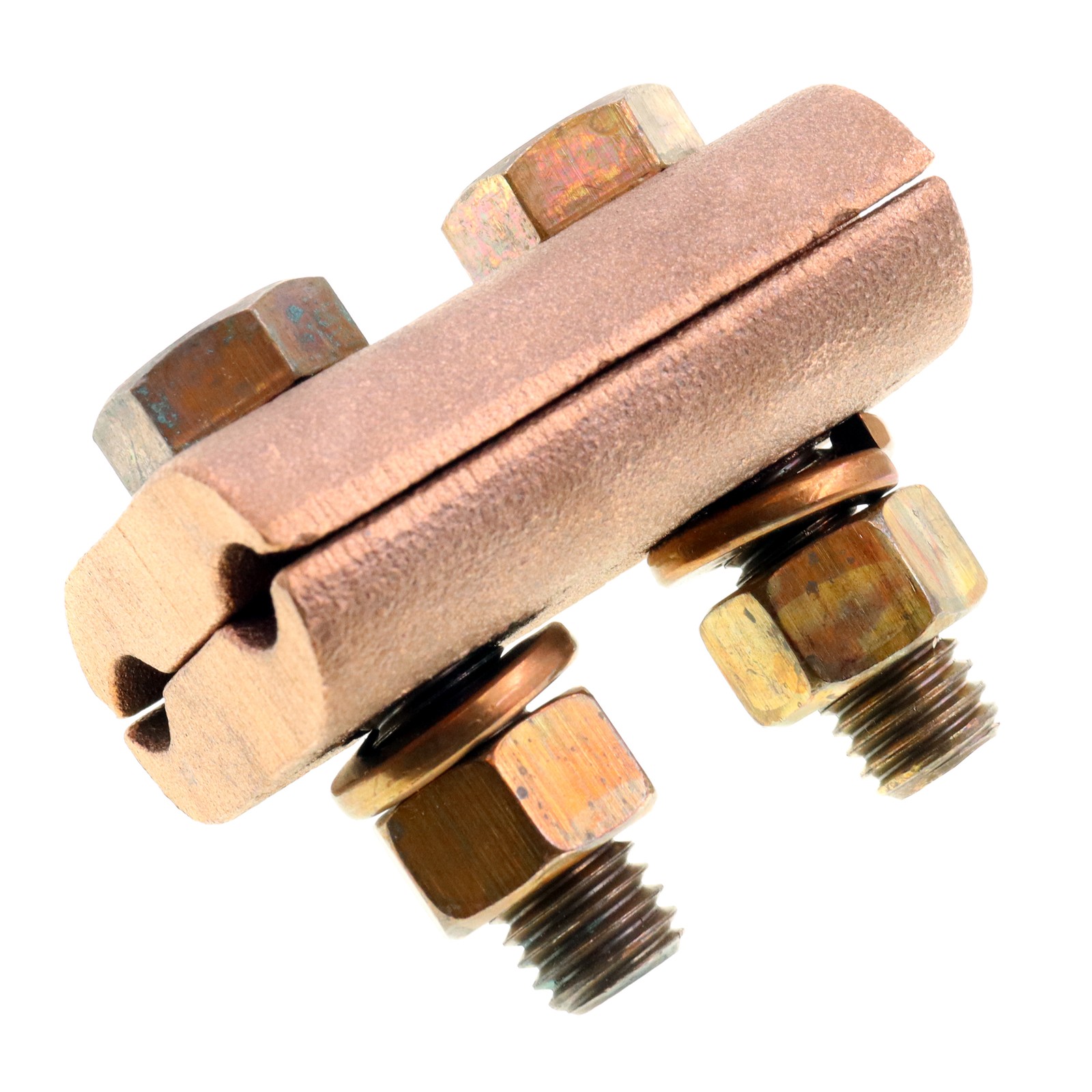 PENN-UNION GJ-3 BRONZE GROUND CLAMP CONNECTOR, FOR CU 2/0 SOL – 250MCM