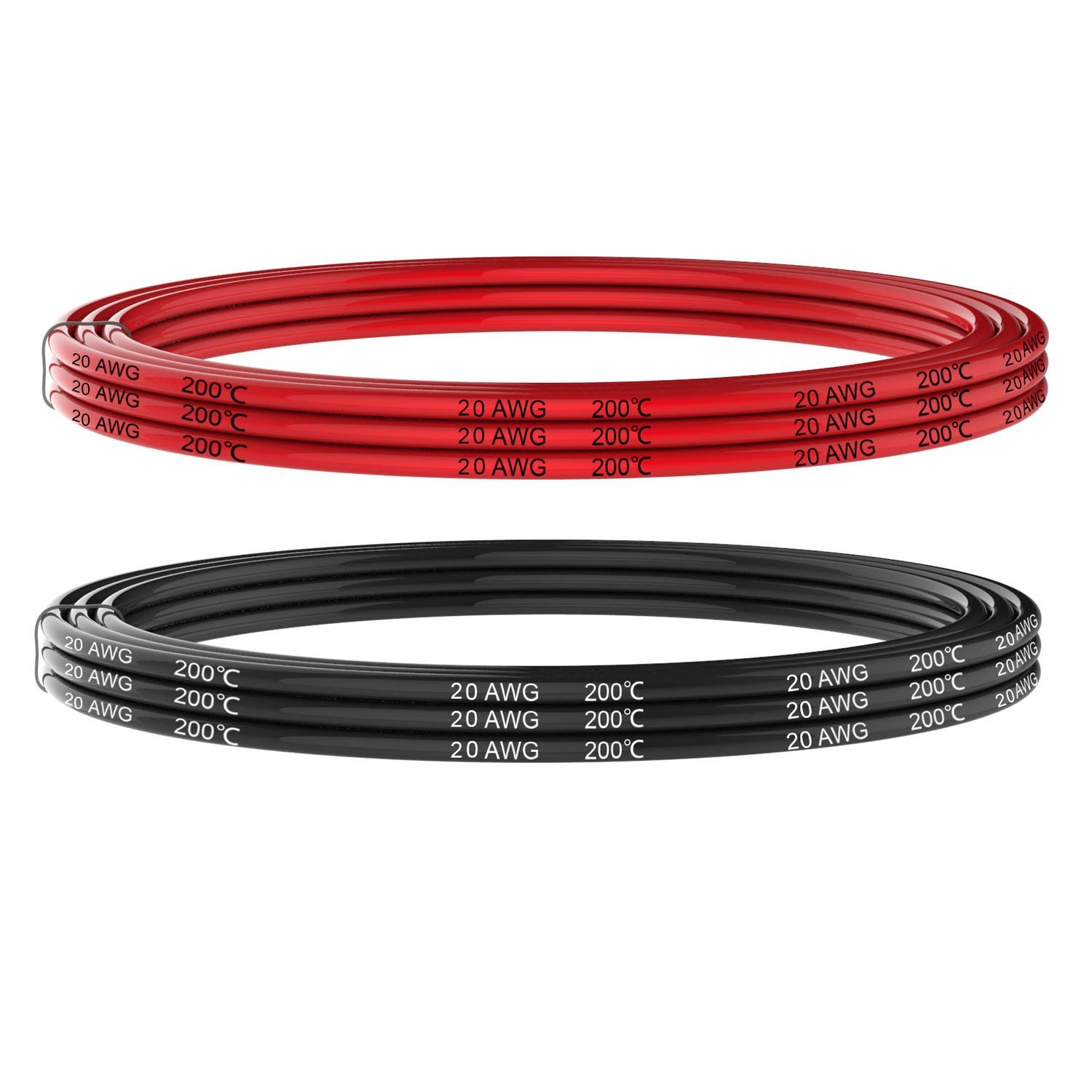 18 AWG 0.75mm Silicone Electrical Wire 2 Conductors Cores 20ft 18/2 Gauge Soft