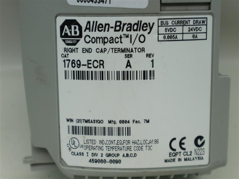 Allen-Bradley Output Module w/o Terminal w/ 1769-ECR Right End Cap/Terminator
