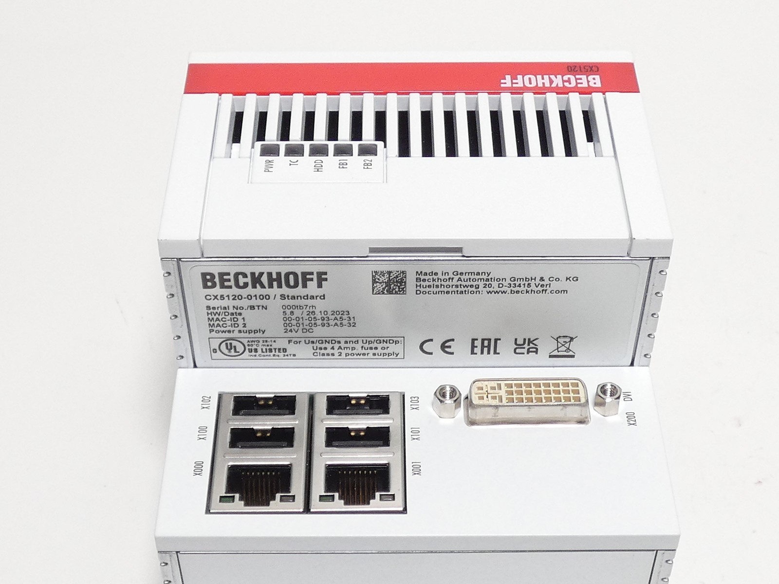 Beckhoff CX5120-0100 CPU Module Embedded PC 1.46 GHz Single-Core CX5120