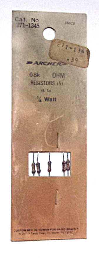 ARCHER/RADIO SHACK #271-1345 Resistors Pk 5 1/4w NEW