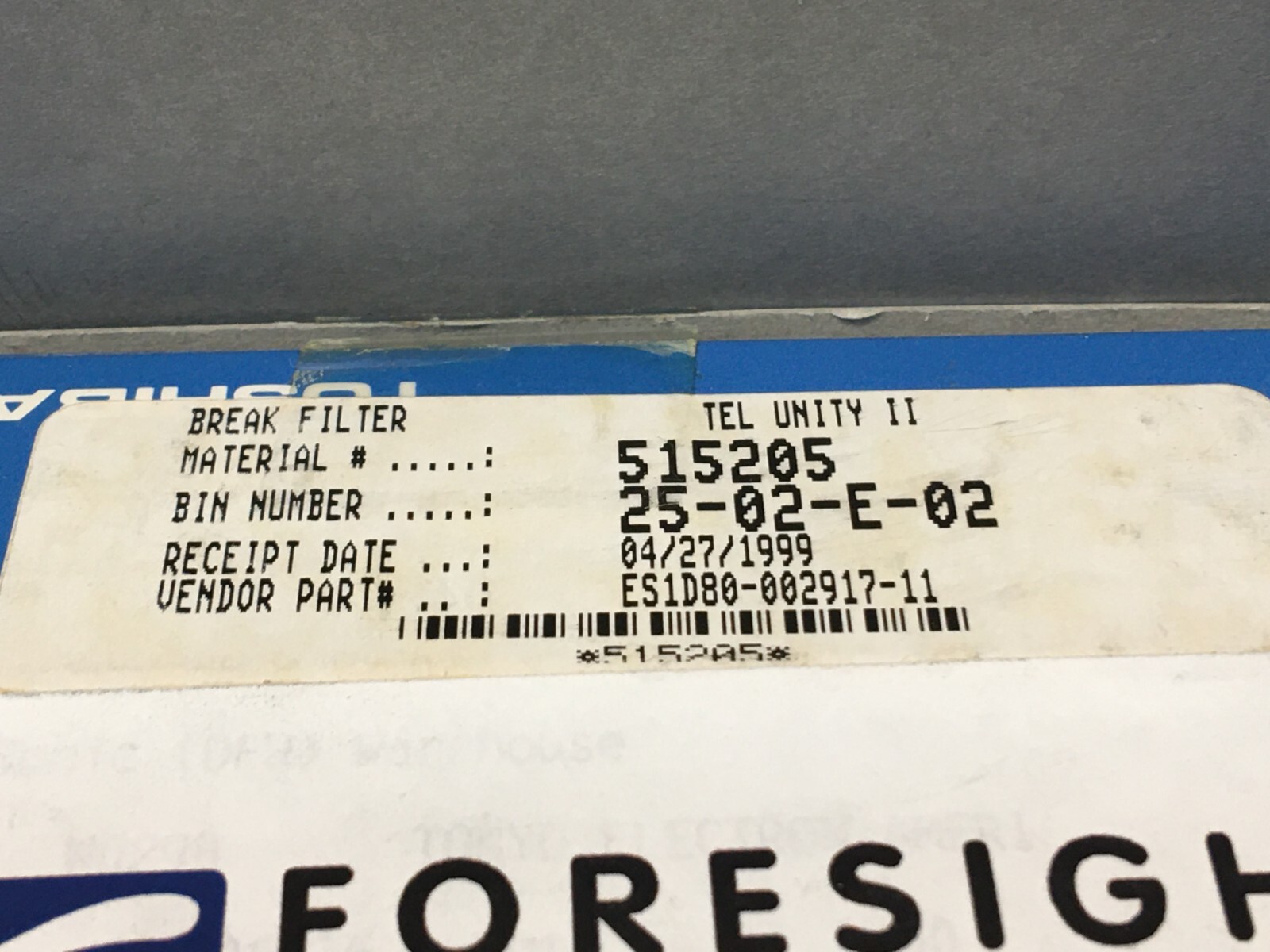 TEL TOKYO ELECTRON ES1D80-002917-11 BREAK FILTER BFA-08-100-ST-02-TF3, 121193