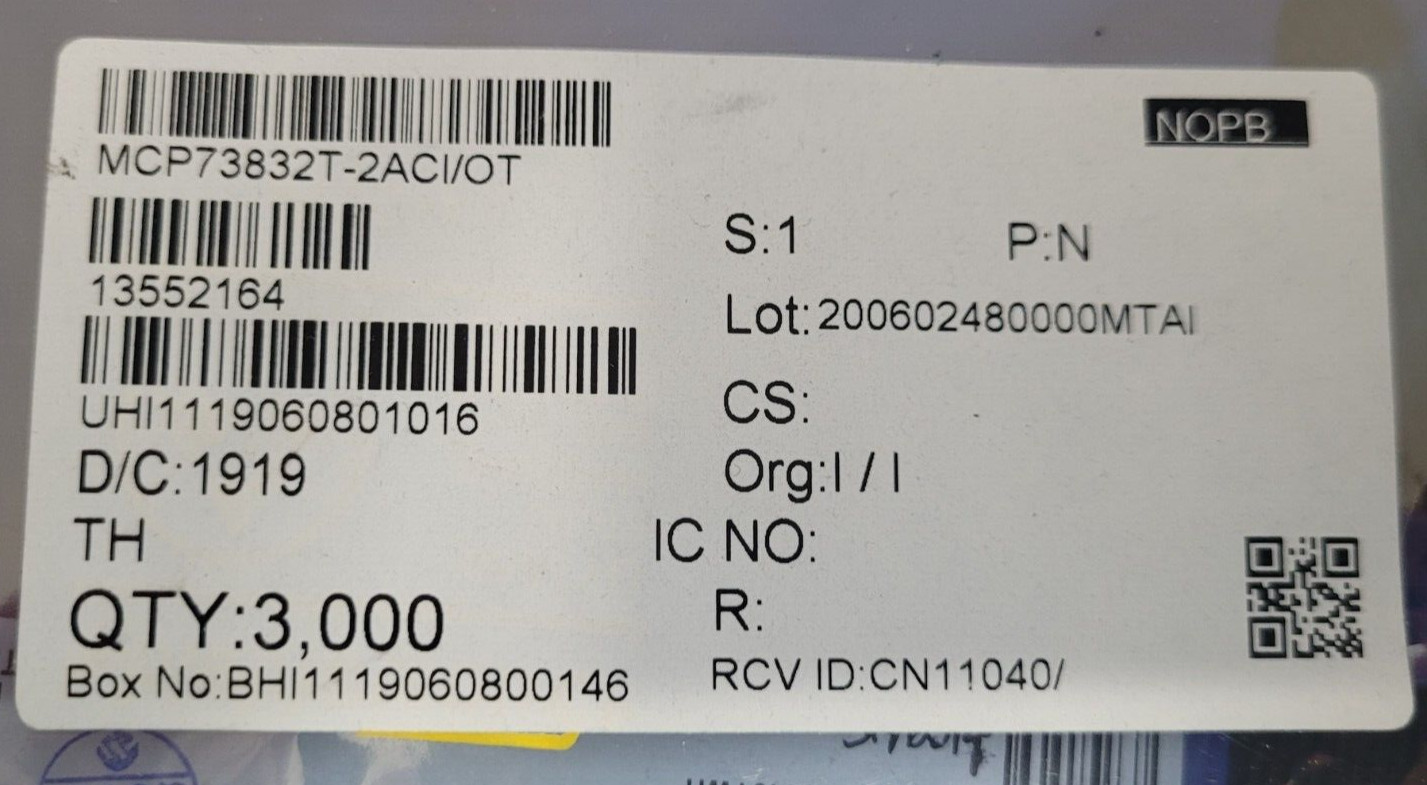 (10 PCS) MCP73832T-2ACI/OT MICROCHIP IC BATT CNTL LI-ION 1CEL SOT23-5