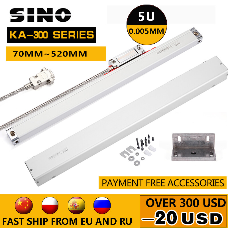 SINO Optical Grating Ruler DRO Linear Scale For Turning Lathe Milling KA-300 5um