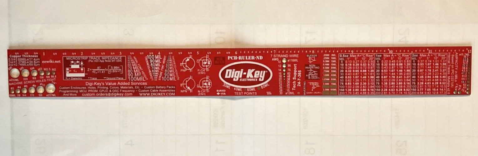 Digi-Key Red PCB Ruler ND 12 Inch Ruler