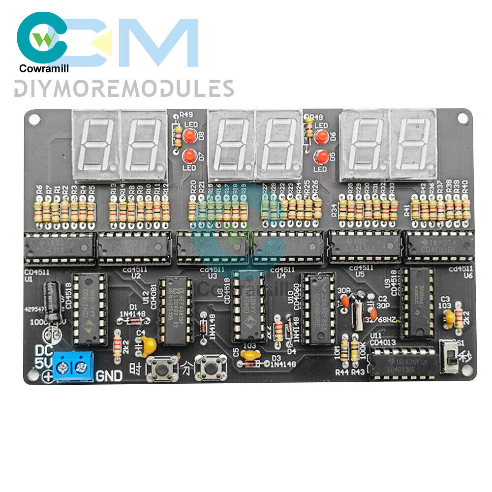 DC 4.5V-5.5V 6-bit Digital Circuit Clock Kit DIY Electronic Clock Teaching Kit