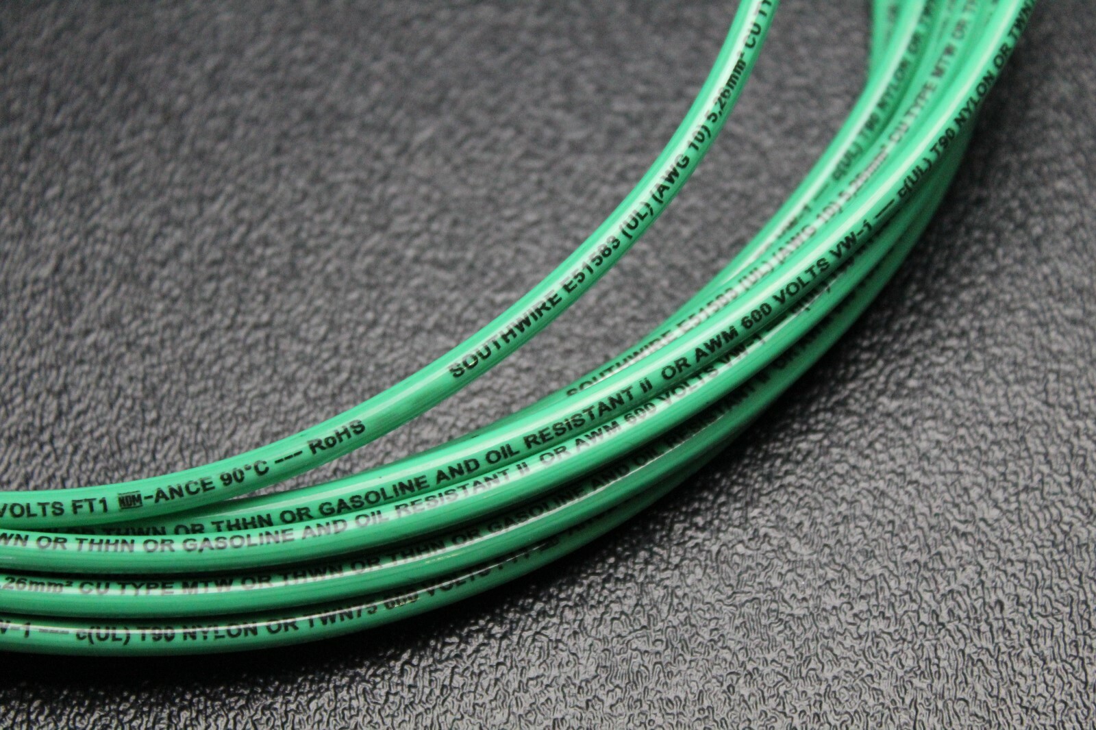 10 GAUGE THHN WIRE STRANDED GREEN 20 FT THWN 600V GROUND MACHINE CABLE AWG