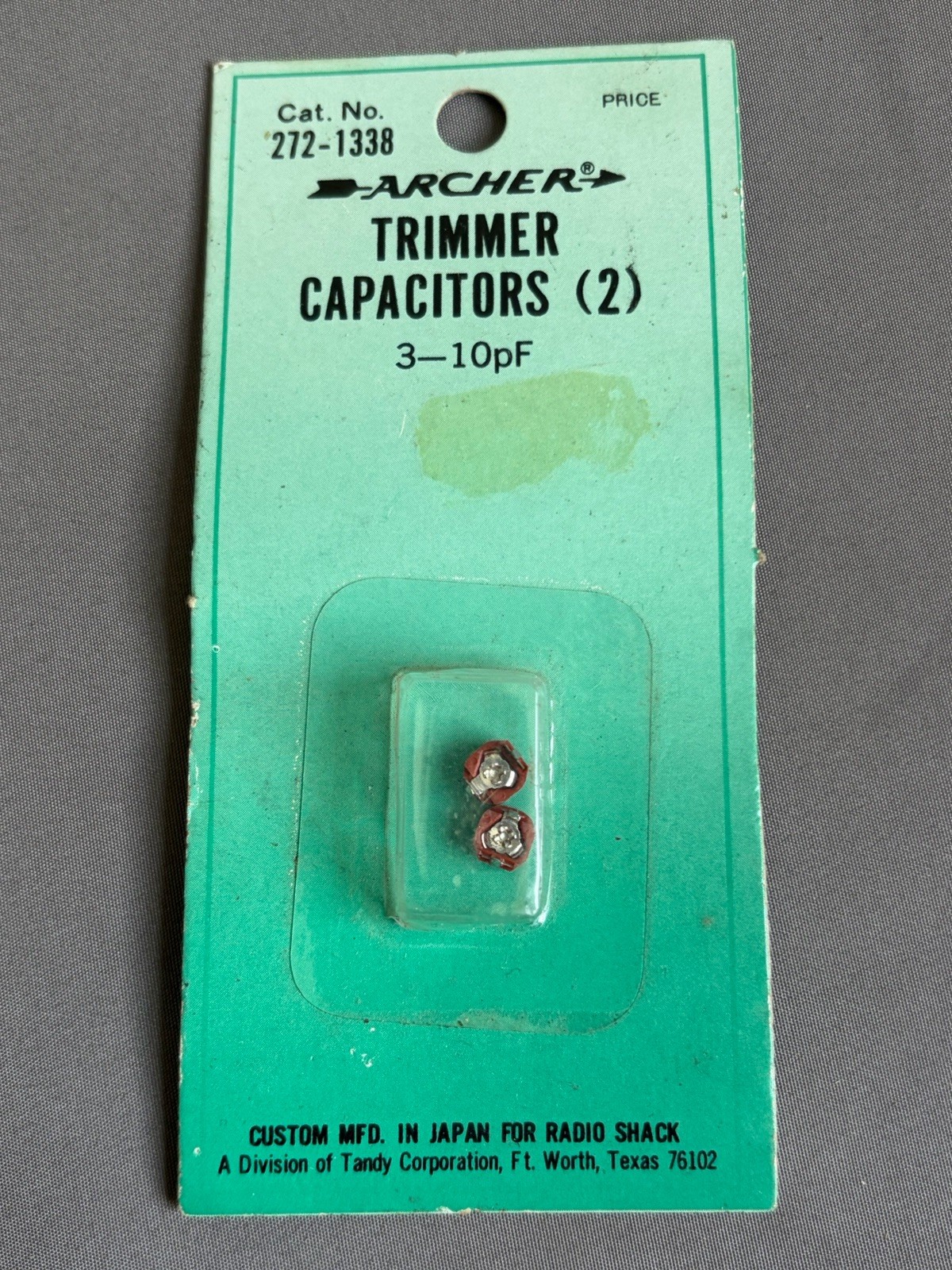 Archer 272-1338 Trimmer Capacitors 3-10pF Pack of 2 NOS