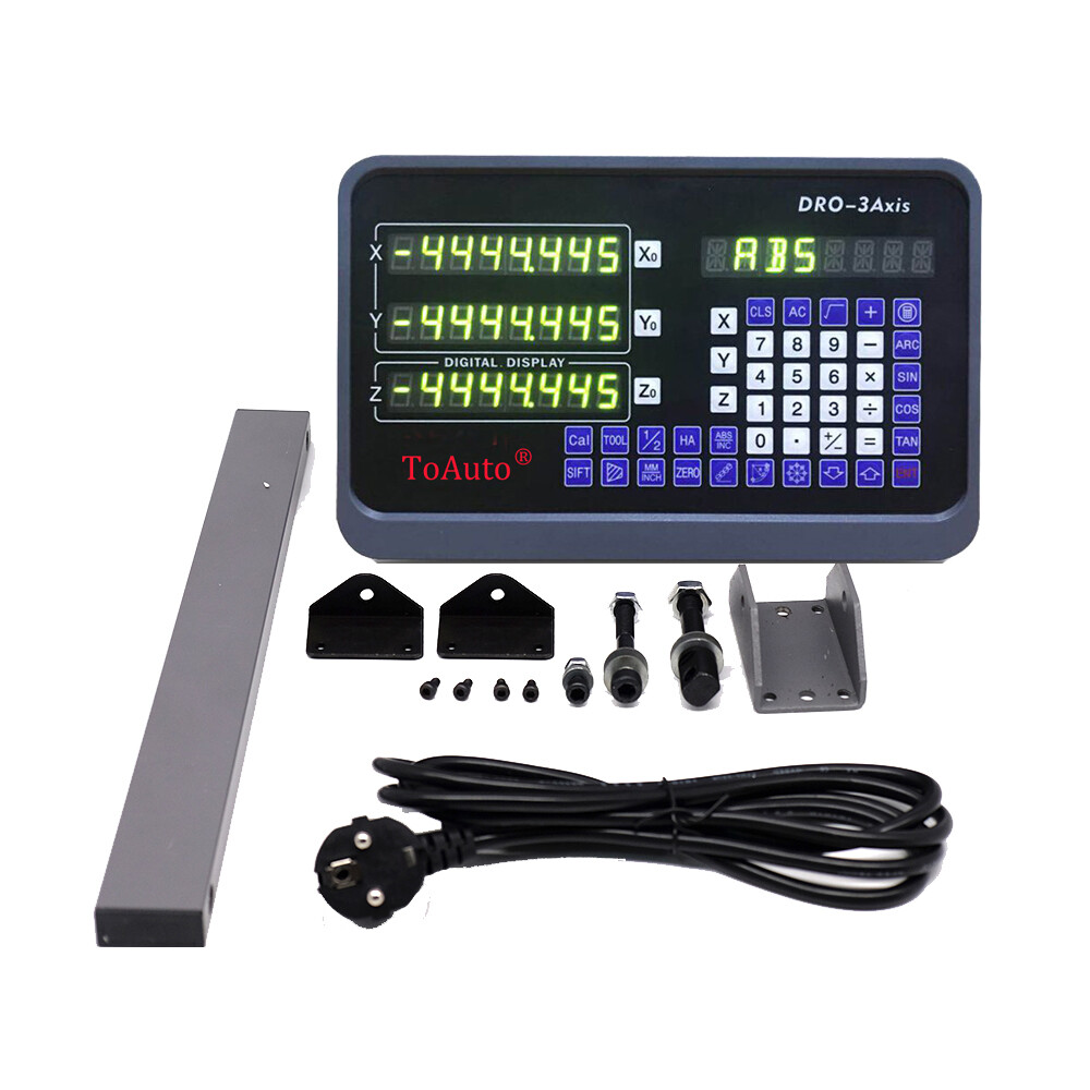 14″ 18″ 36″ Linear Glass Scale + 3 Axis DRO Digital Readout Display CNC Milling