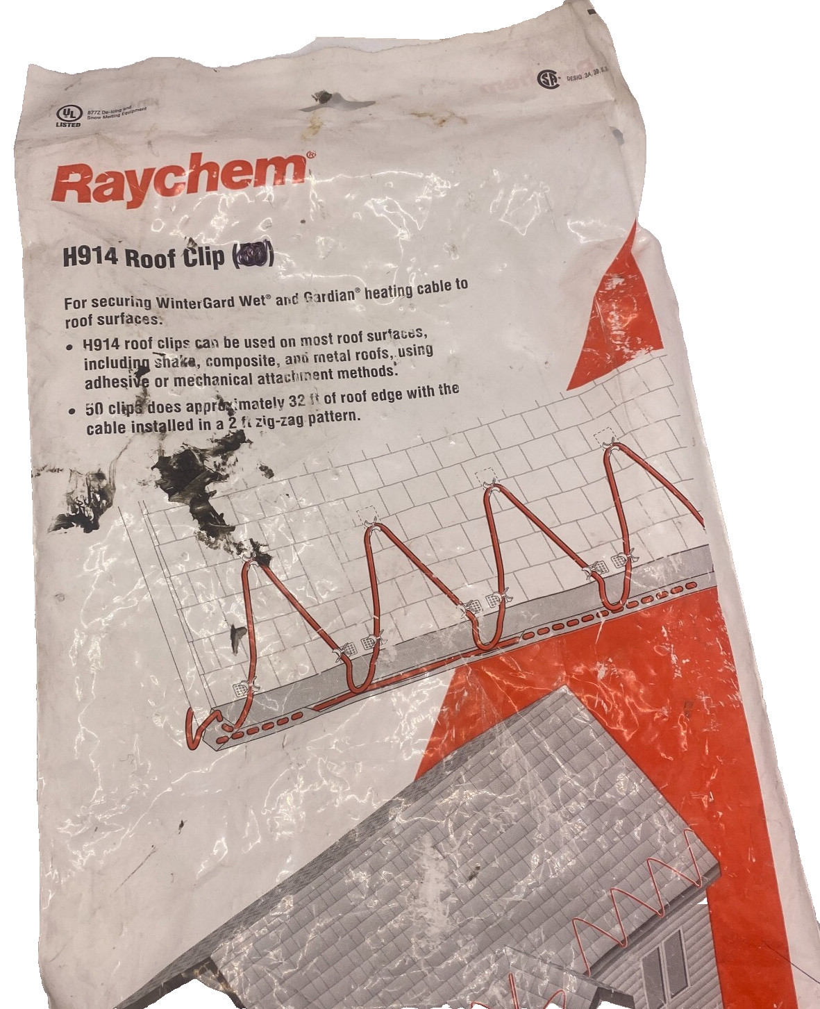PACK OF 35 RAYCHEM H914 ROOF CLIPS TYCO THERMAL CONTROLS NEW 🎯