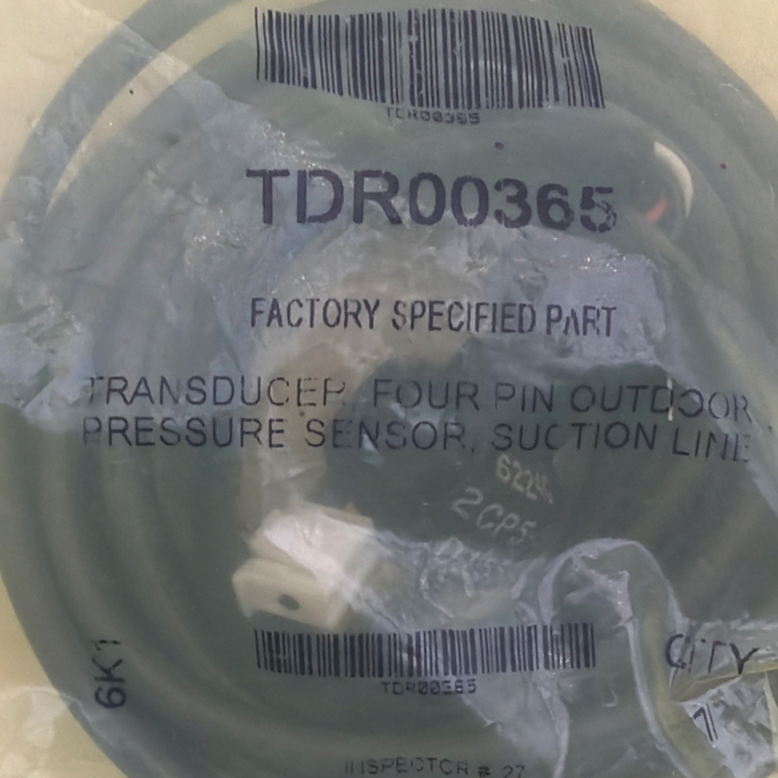 Trane TDR00365 Four Pin Outdoor Pressure Sensor Transducer Suction Line