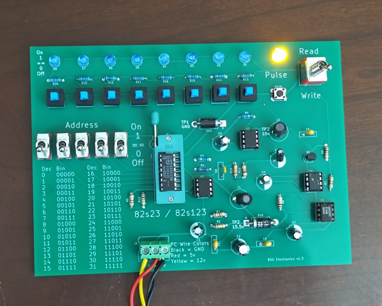 PCB for DIY PROM Programmer 82s123 82s23 74s288 74s188 Board ONLY version 1.5