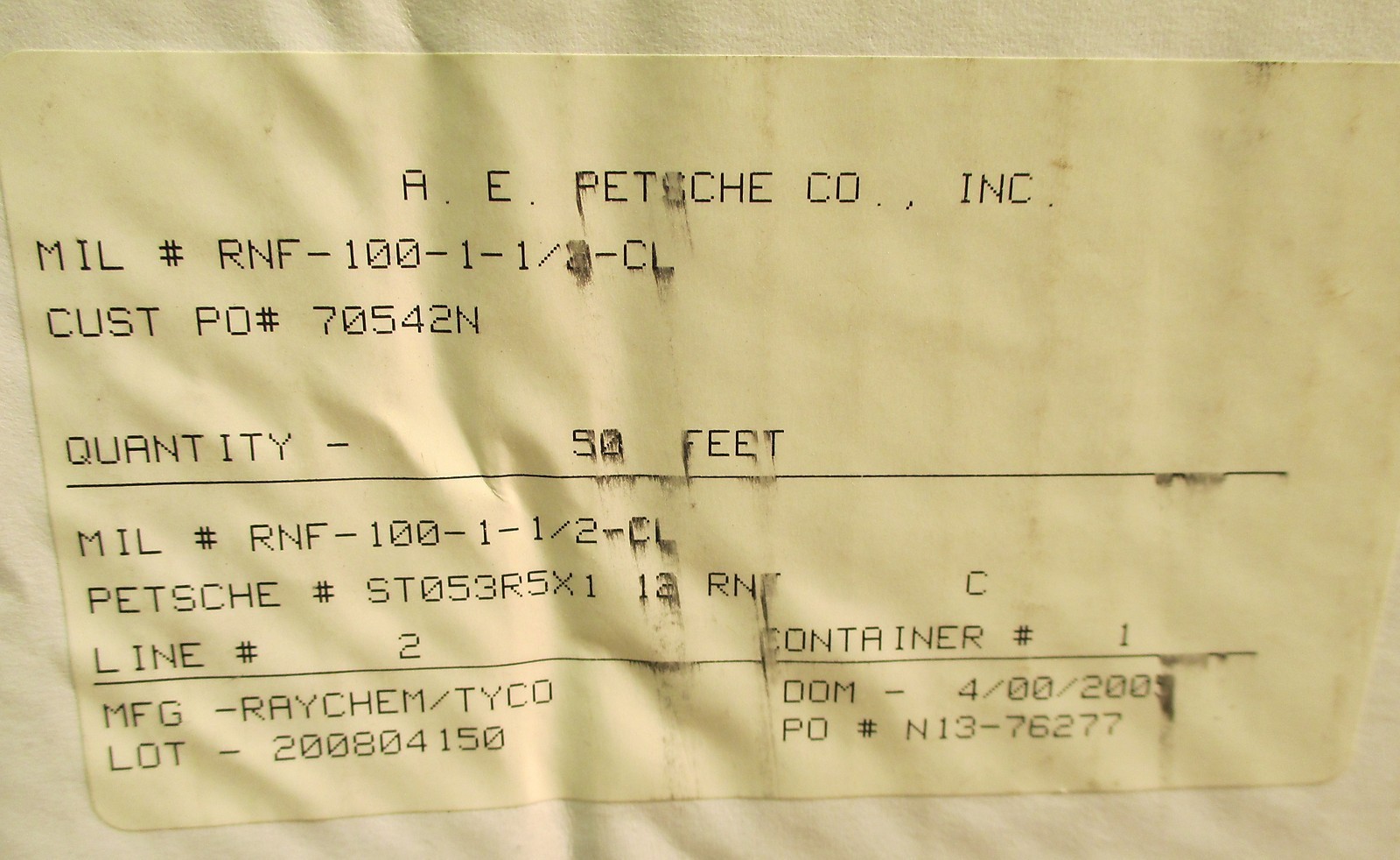 50ft A.E. Petsche RNF-100-1-1/2-CL, 1.5″ Clear Polyolefin 2:1 Heat Shrink