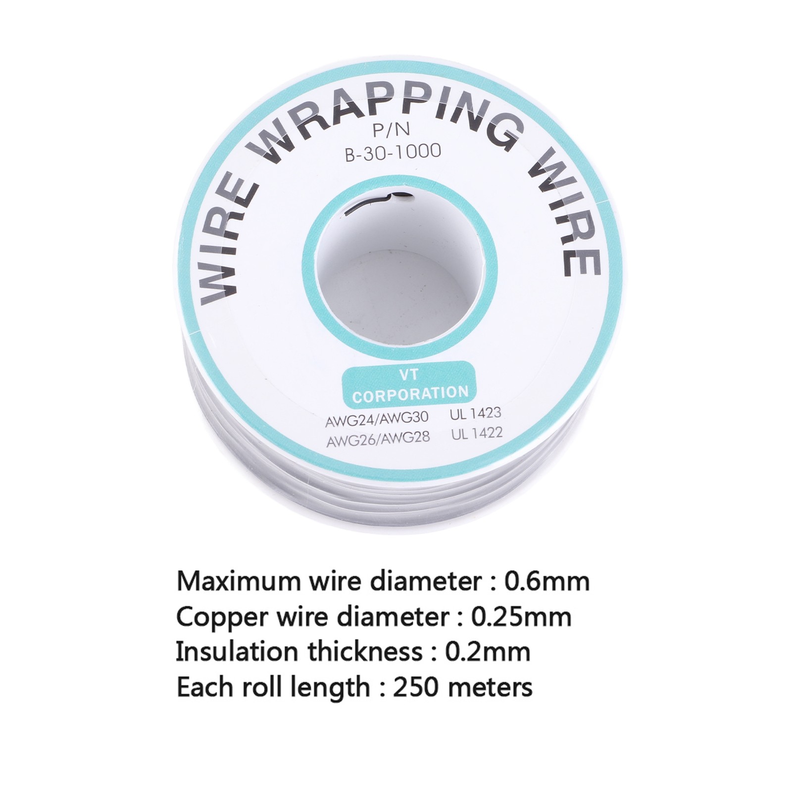 0.25mm WiRe Wrapping Single Wire Core Strand 30AWG Cable 250meter Black❀
