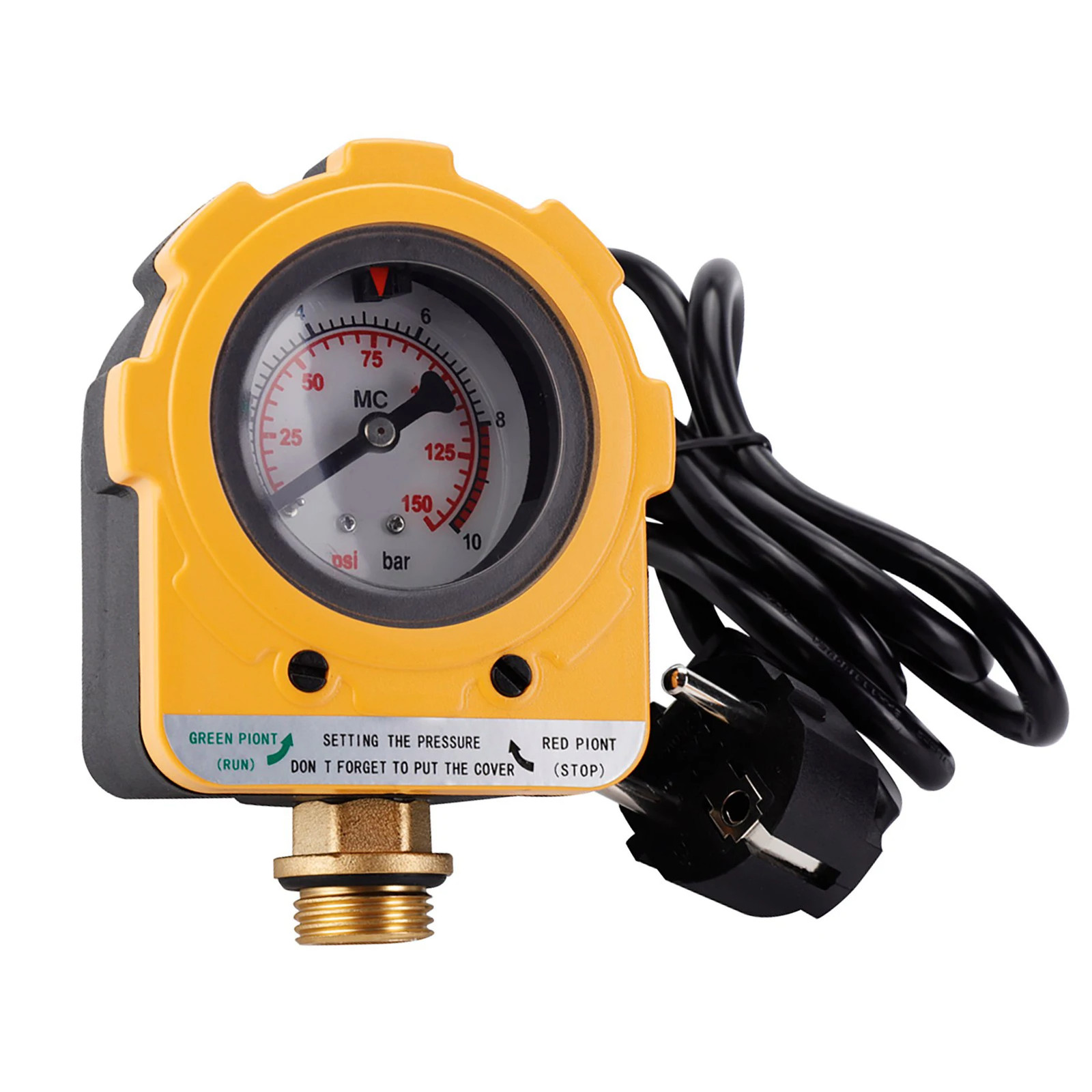 10 Bars Pressure Switch 220V Controller Unit Electronic For Water Pump EU Plug
