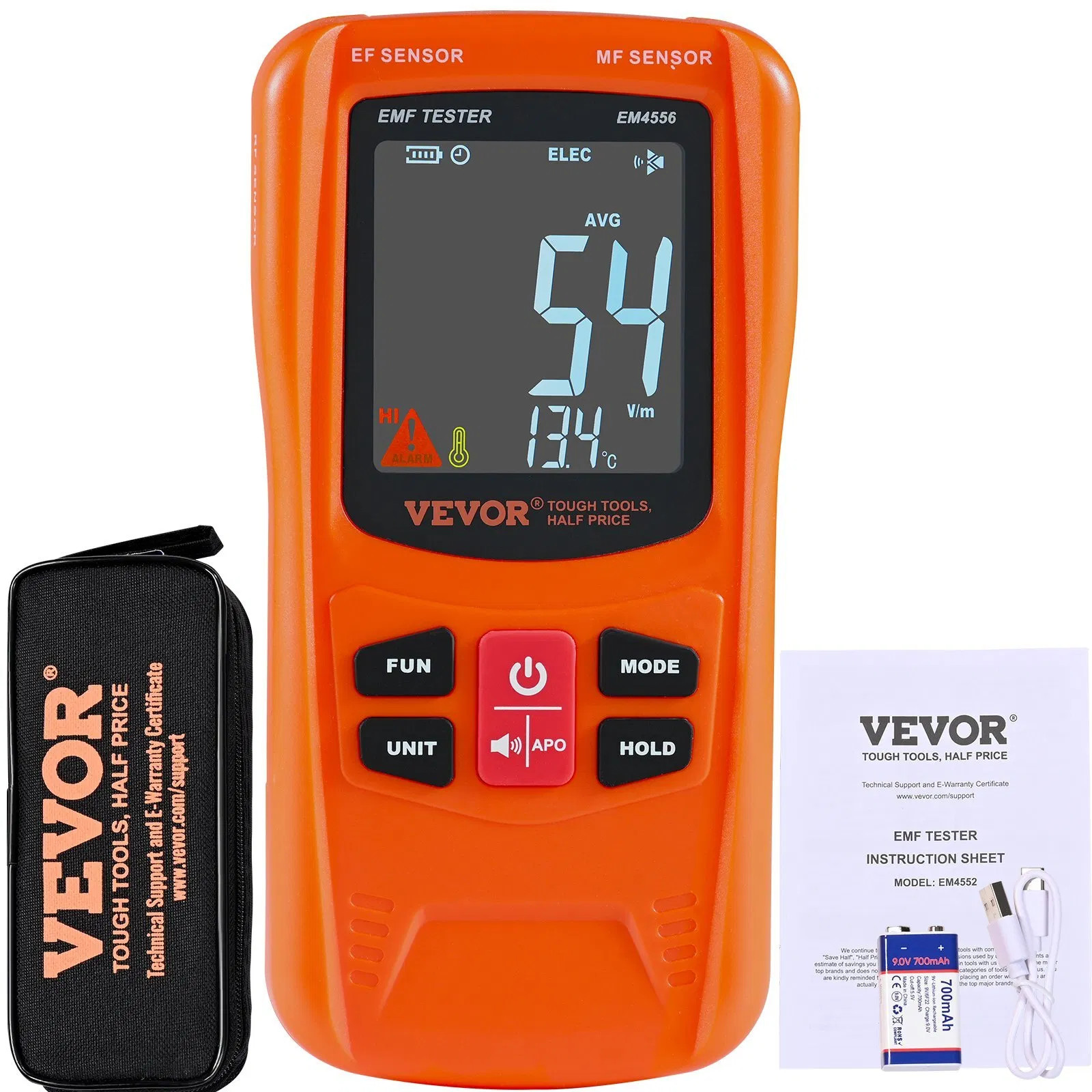 3-in-1 EMF Meter, 5Hz-6GHz, Handheld Rechargeable Electromagnetic Field Radiati