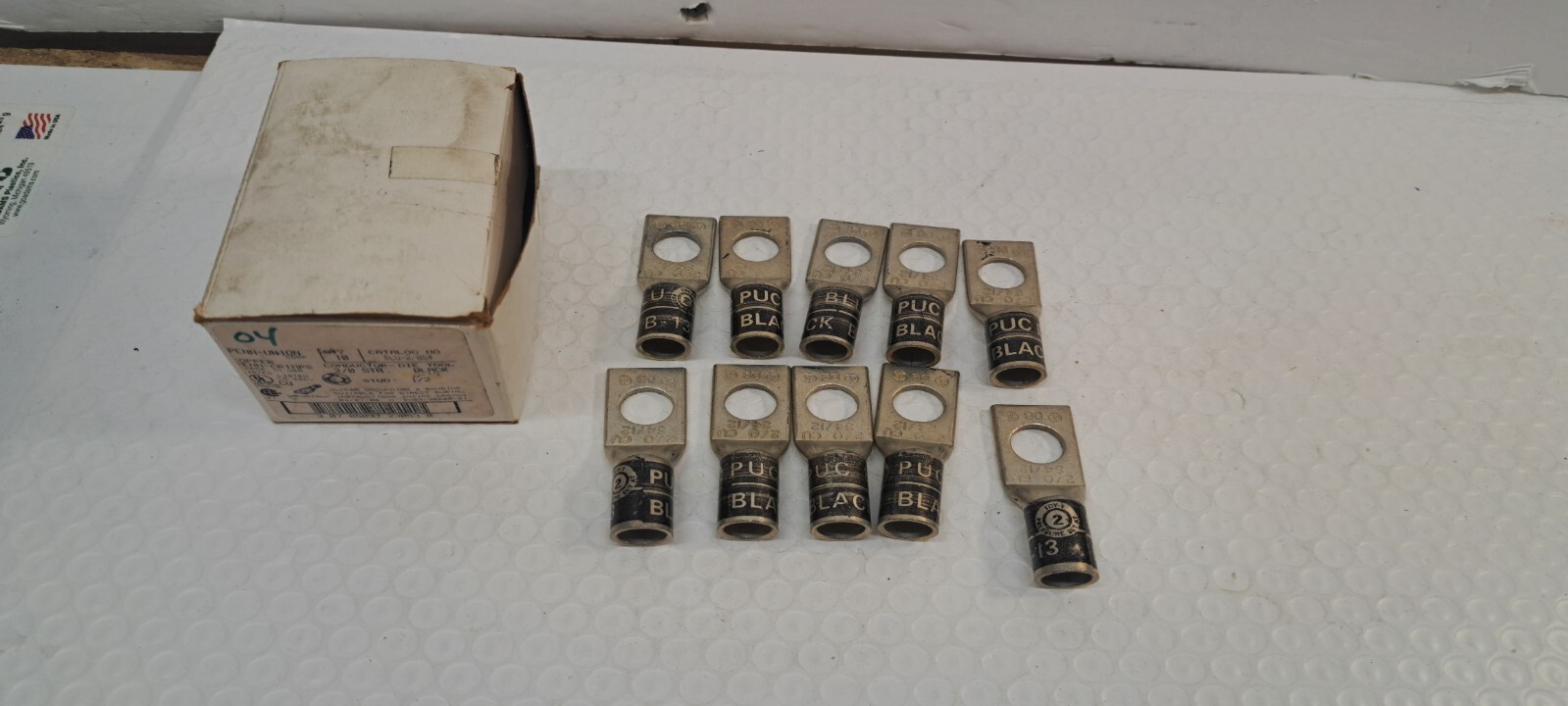 10 pack BLU2/0S4 Penn-Union 2/0AWG Compression Connector NEW INVENTORY