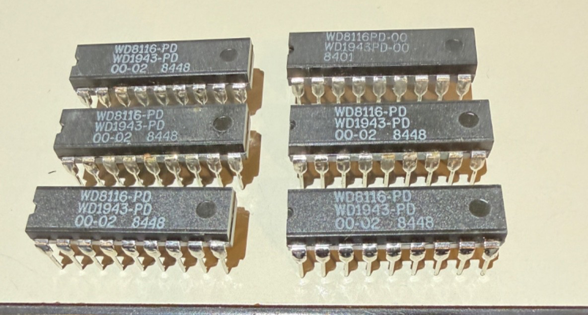 WD8116-PD WD1943-PD DUAL MARKED DUAL BAUD RATE CLOCK 18-PIN DIP (Lot of 6)