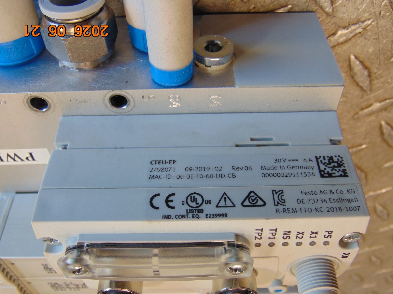 FESTO VUVG-B18-M52-MZT-F-1T1L SOLENOID VALVE MANIFOLD ASSEMBLY CTEU-EP BUS NODE