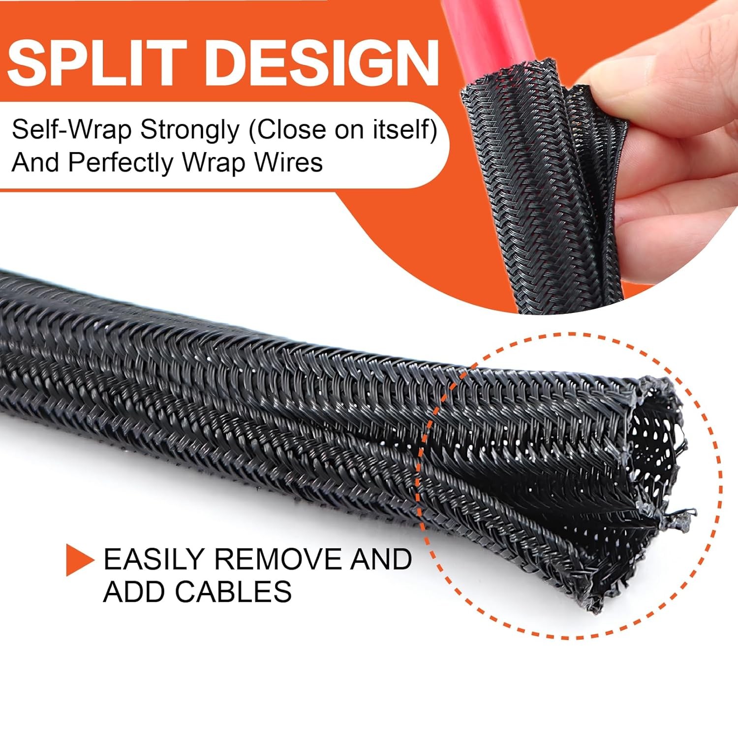 4 Gauge Wire(25ft Each – Red/Black) Copper Clad Aluminum 50FT W/Cable Sleeve