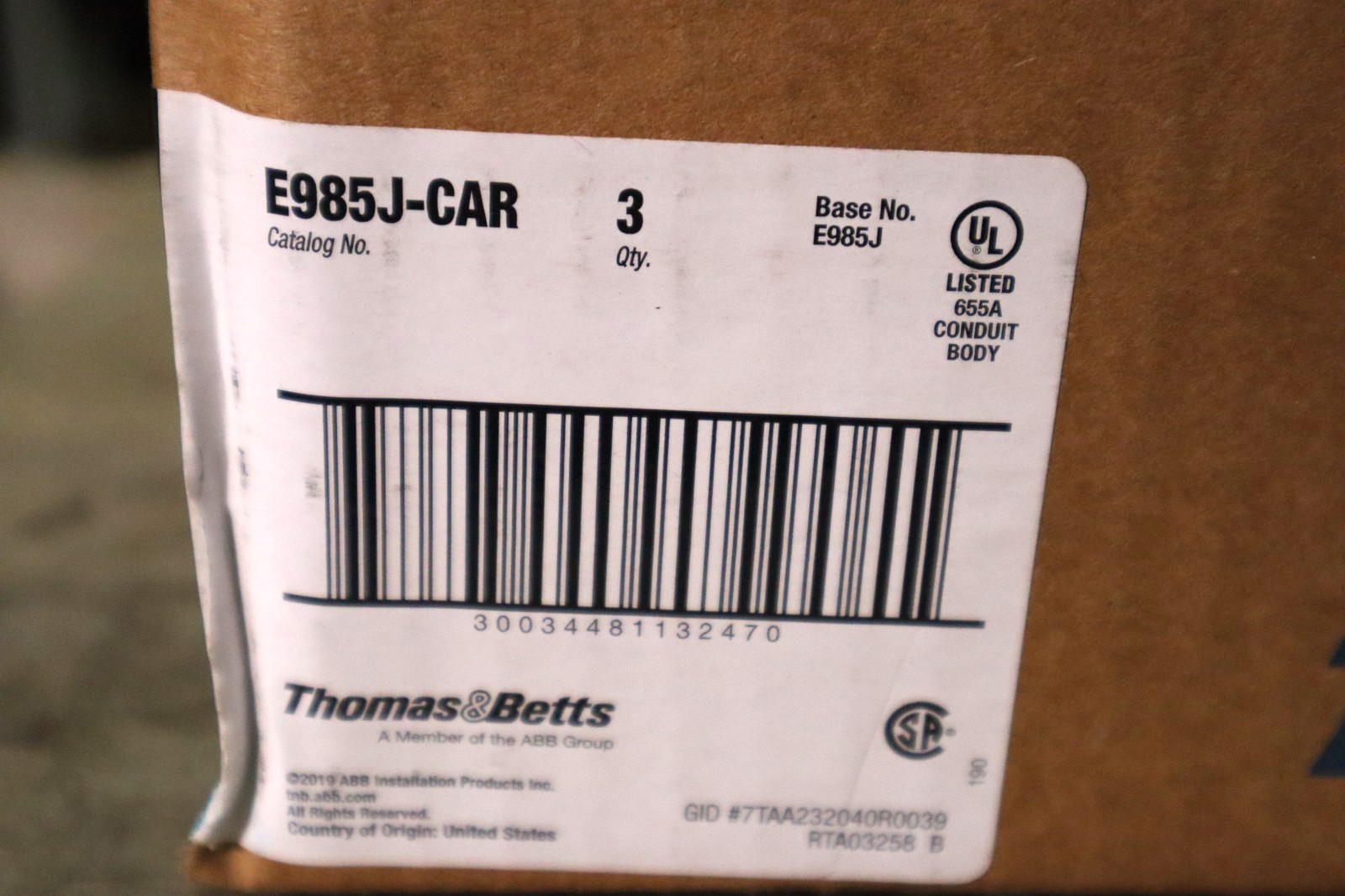 3 CARLON E985J-CAR 2″ CONDUIT BODY “LR”