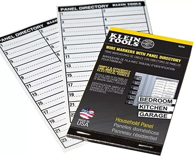 Klein Tools 56255 Wire Marker – Household Electrical Panel w/ Directory