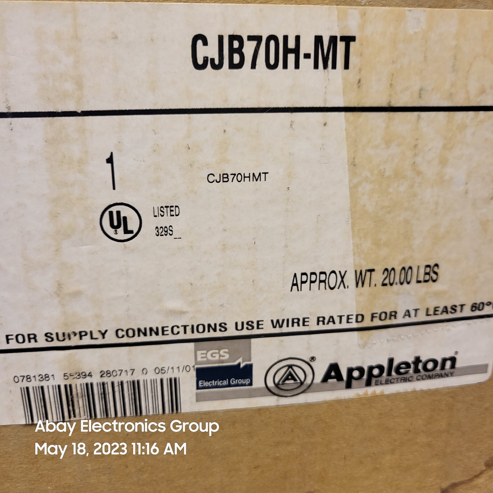 CJB70H-MT EMERSON APPLETON Code Master Jr Sealed Explosionproof HID NEW $299